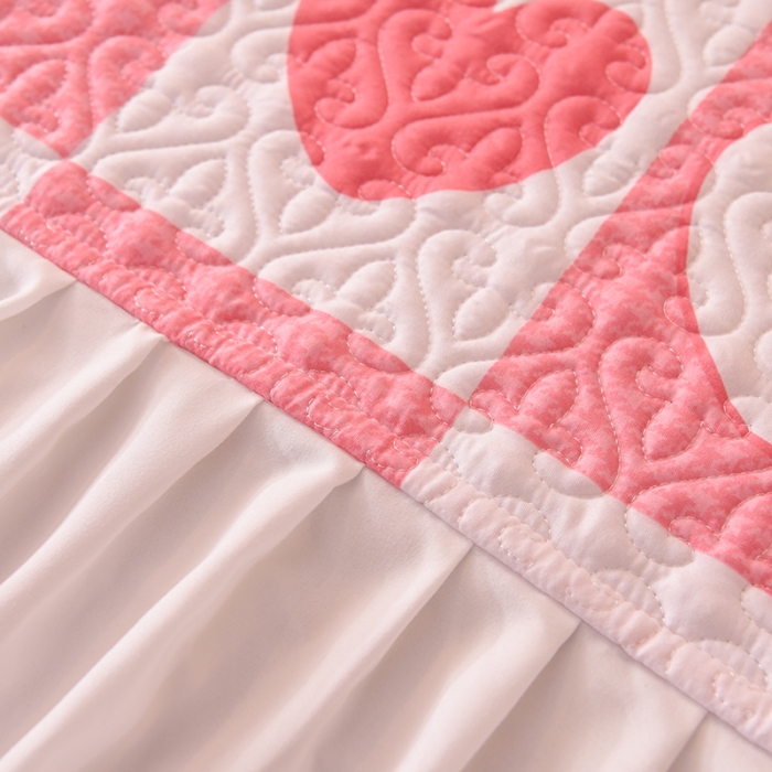 91家纺网 家纺一手货源 找家纺 绒世界 2024新款水洗棉韩版夹棉床盖系列 恋爱季节