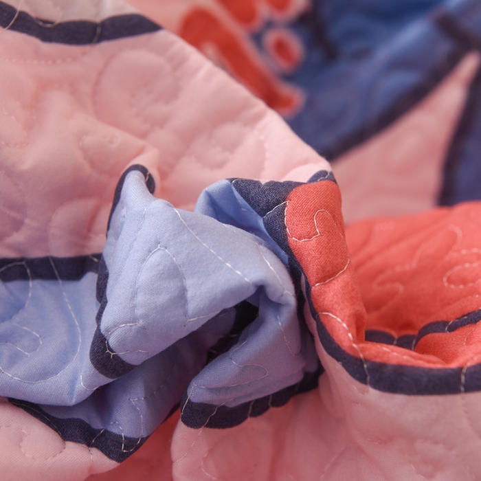 91家纺网 家纺一手货源 找家纺 绒世界 2024新款水洗棉韩版夹棉床盖系列 少女蝴蝶结