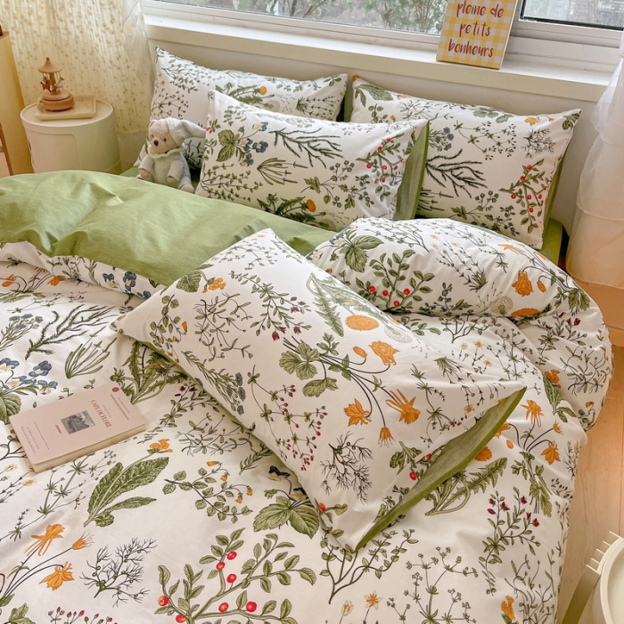 91家纺网 家纺一手货源 找家纺 （总）蓝邻 2023新款全棉印花花卉系列四件套