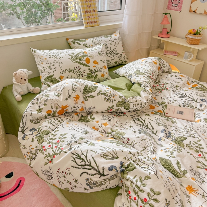 91家纺网 家纺一手货源 找家纺 （总）蓝邻 2023新款全棉印花花卉系列四件套