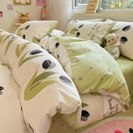 91家纺网 家纺一手货源 找家纺 （总）蓝邻 2023新款全棉印花花卉系列四件套