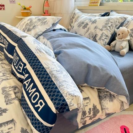 91家纺网 家纺一手货源 找家纺 （总）蓝邻 2023新款全棉印花花卉系列四件套