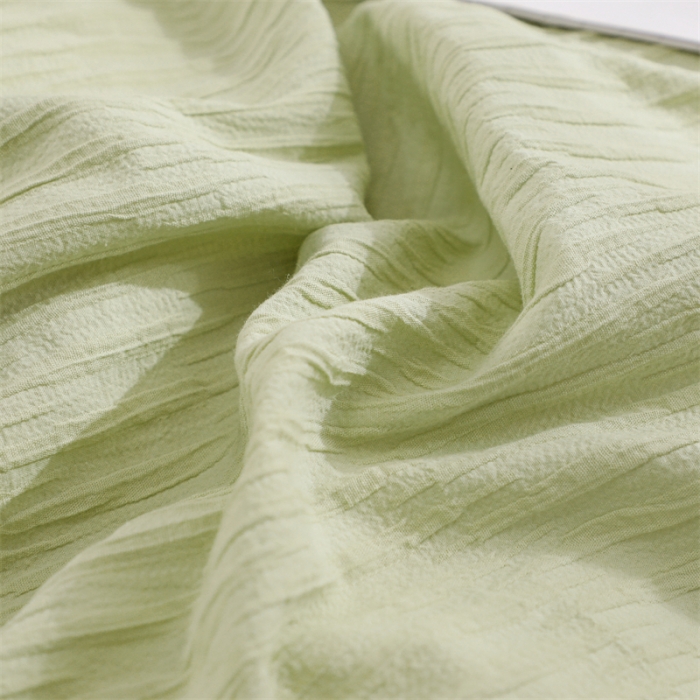 91家纺网 家纺一手货源 找家纺 沐晴家纺 2023新款泡泡纱四件套 嫩绿