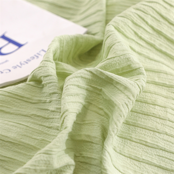 91家纺网 家纺一手货源 找家纺 沐晴家纺 2023新款泡泡纱四件套 牛油果绿