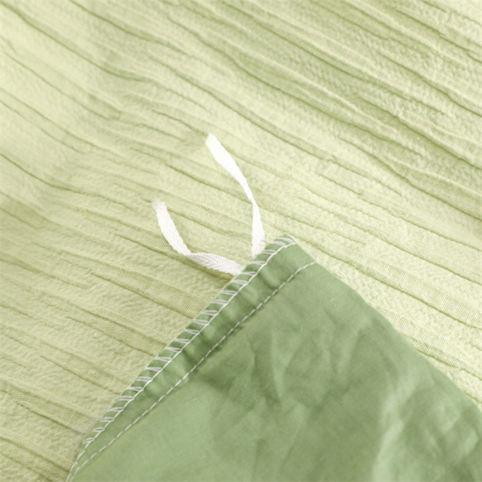 91家纺网 家纺一手货源 找家纺 沐晴家纺 2023新款泡泡纱四件套 牛油果绿