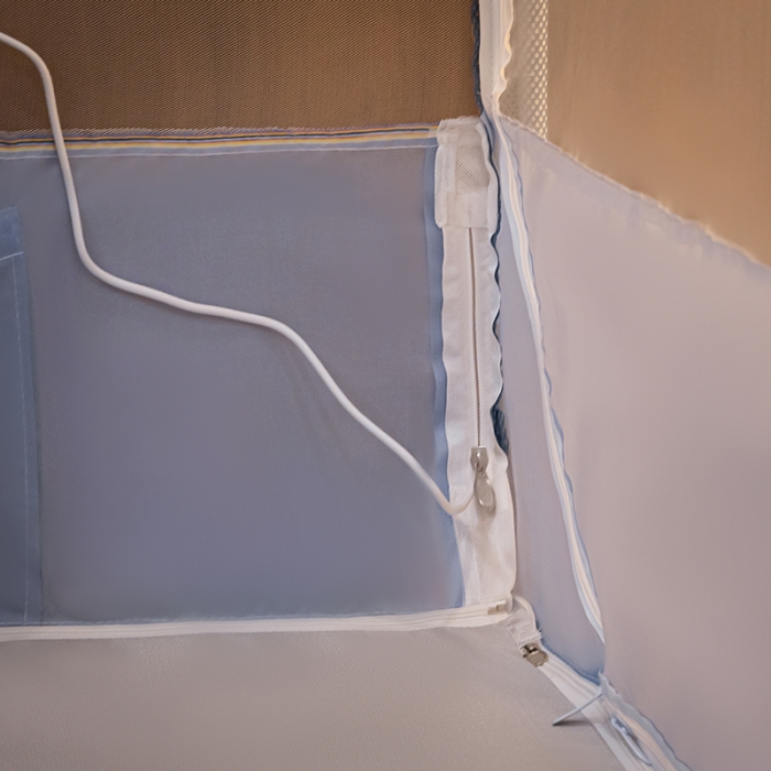 91家纺网 家纺一手货源 找家纺 青竹苑 2023纯色可拆洗冰丝凉席外穿三门全底防摔蚊帐 郁蓝色