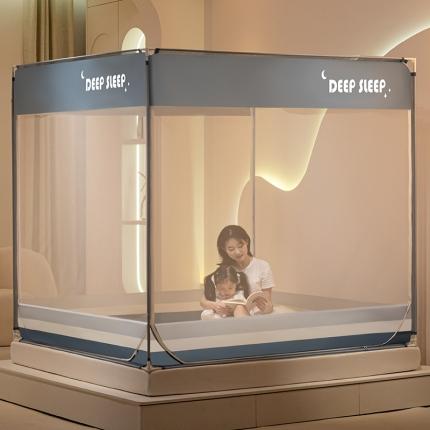 91家纺网 家纺一手货源 找家纺 （总）青竹苑 2023大版轻奢可拆洗冰丝凉席外穿三门床笠防摔蚊帐