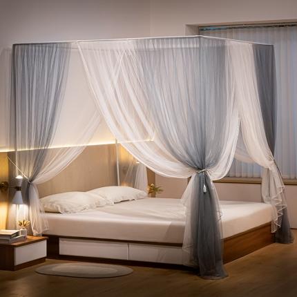 91家纺网 家纺一手货源 找家纺 （总）青竹苑 2023双层拼色落地方帐铁艺烤漆宫廷蚊帐