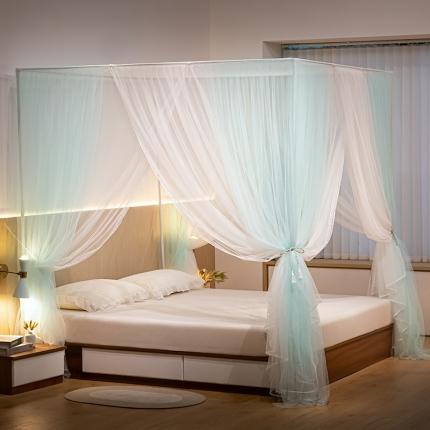 91家纺网 家纺一手货源 找家纺 （总）青竹苑 2023双层拼色落地方帐铁艺烤漆宫廷蚊帐