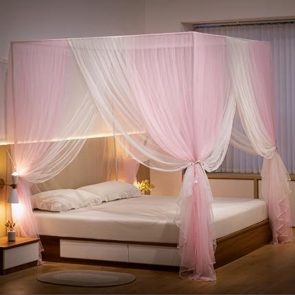 91家纺网 家纺一手货源 找家纺 （总）青竹苑 2023双层拼色落地方帐铁艺烤漆宫廷蚊帐