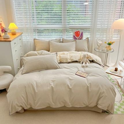 91家纺网 家纺一手货源 找家纺 帅露 2023新款碳素小磨毛单品被套 莫兰迪-米