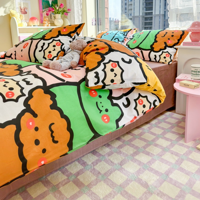 91家纺网 家纺一手货源 找家纺 花伞 2023直播新款40支高密全棉纯棉小清新四件套 宠物大会