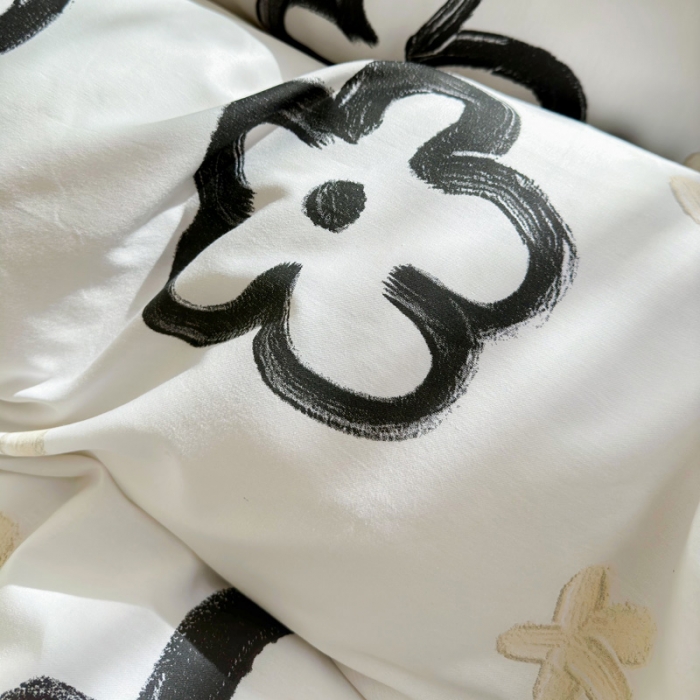 91家纺网 家纺一手货源 找家纺 花伞 2023直播新款40支高密全棉纯棉小清新四件套 浅温柔