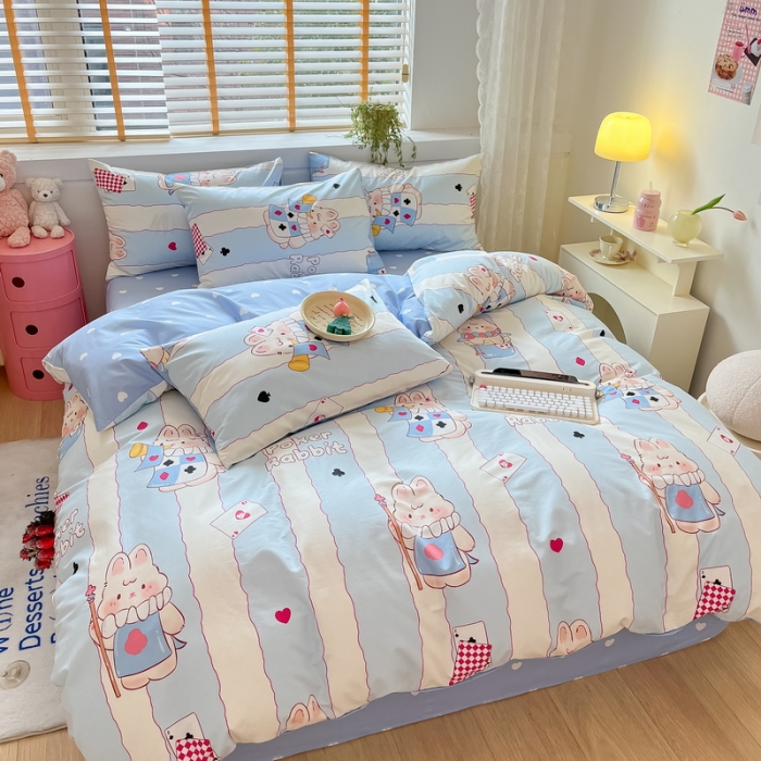 91家纺网 家纺一手货源 找家纺 蓝邻 2023新款全棉印花小清新系列四件套 佰利滋