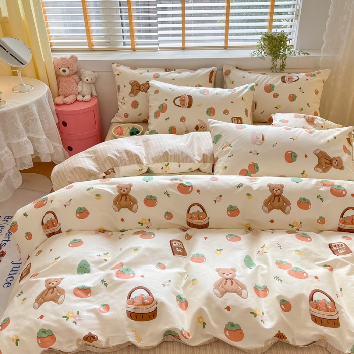 91家纺网 家纺一手货源 找家纺 蓝邻 2023新款全棉印花小清新系列四件套 伴手礼