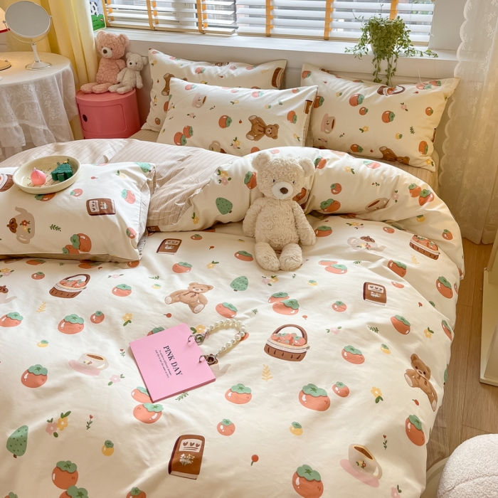 91家纺网 家纺一手货源 找家纺 蓝邻 2023新款全棉印花小清新系列四件套 伴手礼