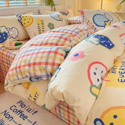 蓝邻 2023新款全棉印花小清新系列四件套 果缤纷