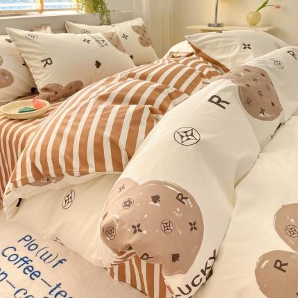 蓝邻 2023新款全棉印花小清新系列四件套 禾果