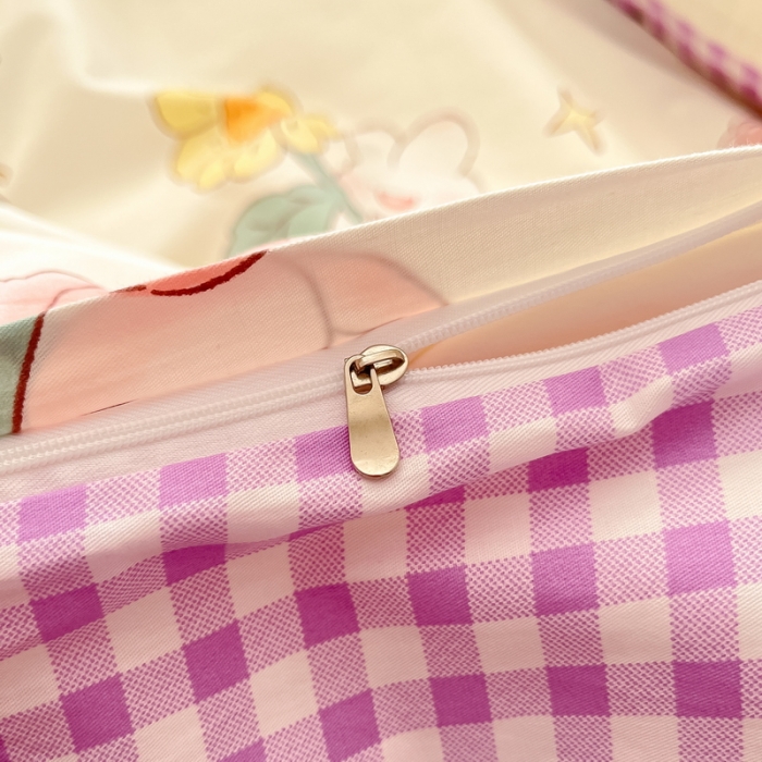 91家纺网 家纺一手货源 找家纺 蓝邻 2023新款全棉印花小清新系列四件套 落苏