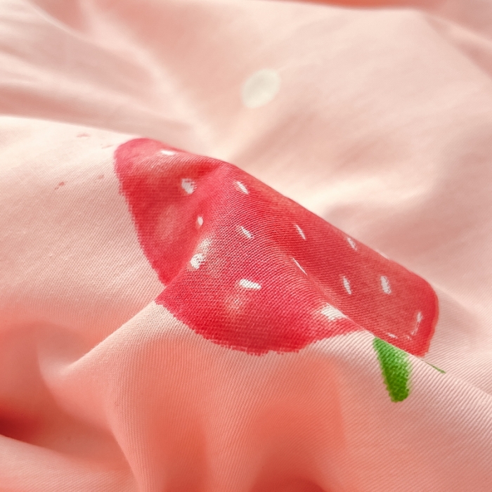 91家纺网 家纺一手货源 找家纺 蓝邻 2023新款全棉印花小清新系列四件套 莓妮