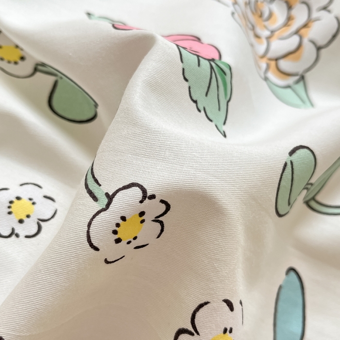 91家纺网 家纺一手货源 找家纺 蓝邻 2023新款全棉印花小清新系列四件套 米莱