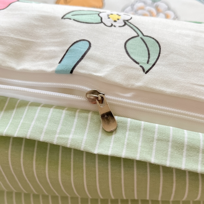 91家纺网 家纺一手货源 找家纺 蓝邻 2023新款全棉印花小清新系列四件套 米莱