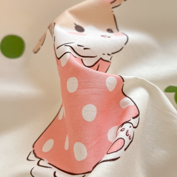 91家纺网 家纺一手货源 找家纺 蓝邻 2023新款全棉印花小清新系列四件套 雨沫