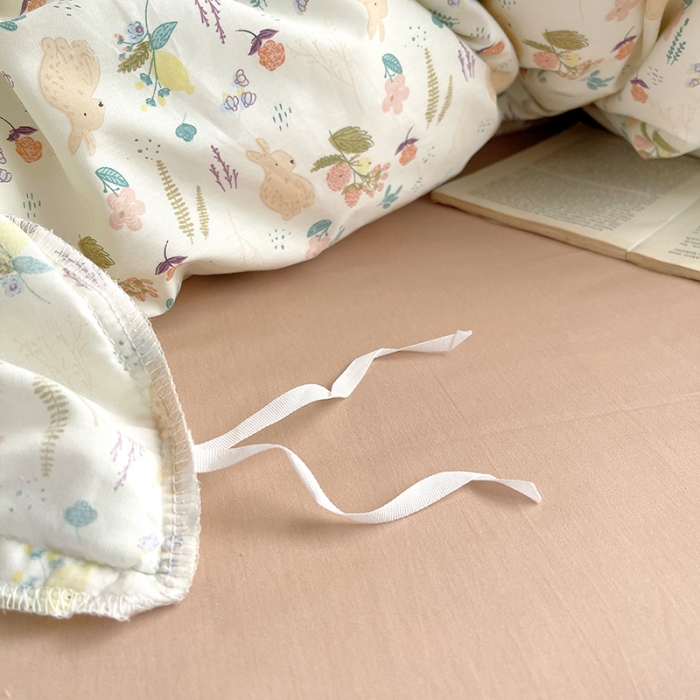 91家纺网 家纺一手货源 找家纺 （总）千朵 2023新款小清新蕾丝花边全棉纯棉四件套