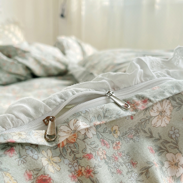 91家纺网 家纺一手货源 找家纺 千朵 2023新款蕾丝花边四件套 安妮