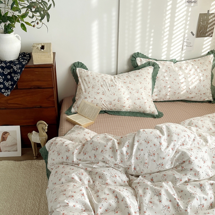 91家纺网 家纺一手货源 找家纺 千朵 2023新款蕾丝花边四件套 春风里