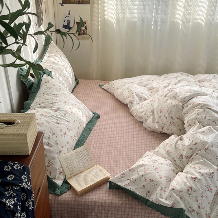 91家纺网 家纺一手货源 找家纺 千朵 2023新款蕾丝花边四件套 春风里