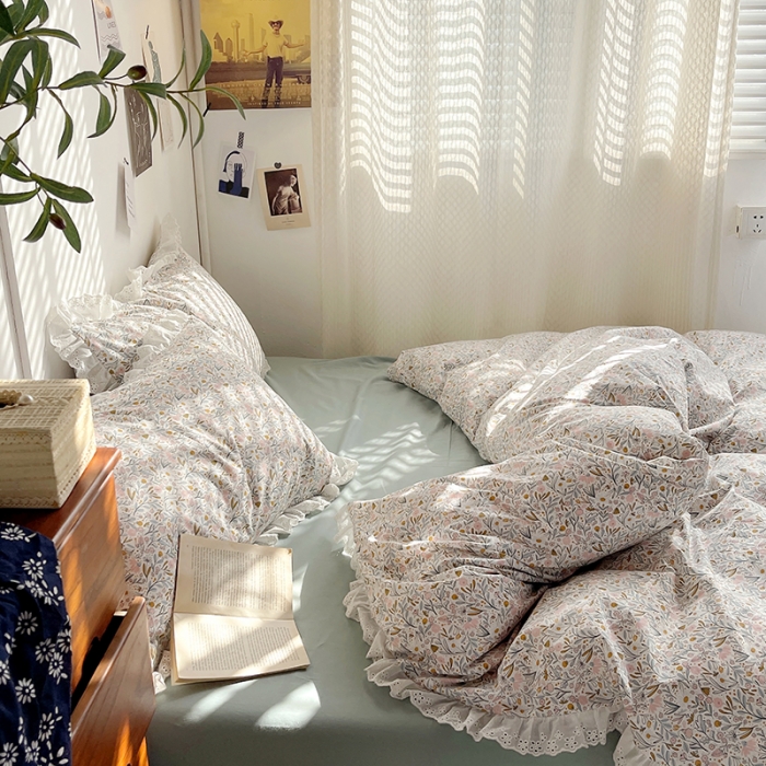 91家纺网 家纺一手货源 找家纺 千朵 2023新款蕾丝花边四件套 集美世界