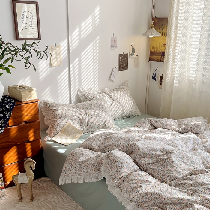 91家纺网 家纺一手货源 找家纺 千朵 2023新款蕾丝花边四件套 集美世界