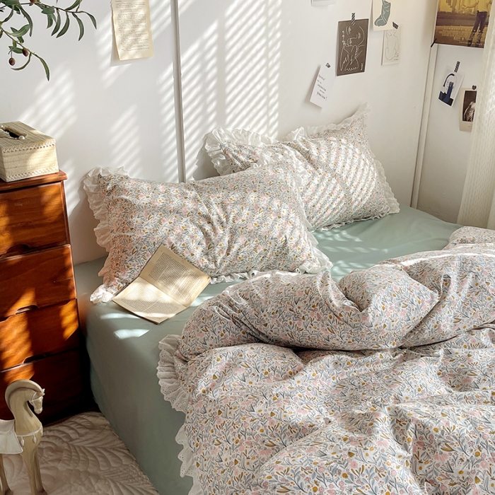 91家纺网 家纺一手货源 找家纺 千朵 2023新款蕾丝花边四件套 集美世界