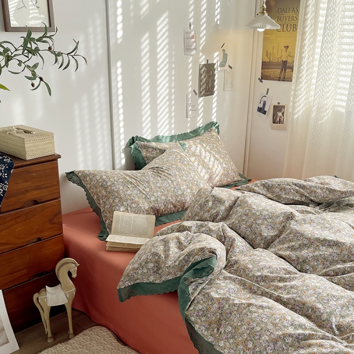 91家纺网 家纺一手货源 找家纺 千朵 2023新款蕾丝花边四件套 玛丽莲