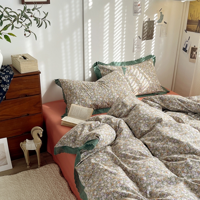 91家纺网 家纺一手货源 找家纺 千朵 2023新款蕾丝花边四件套 玛丽莲