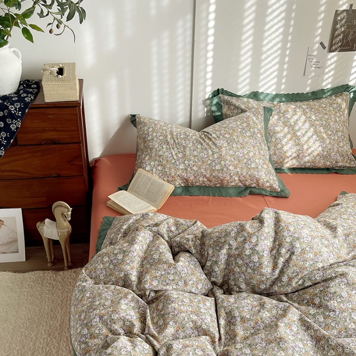 91家纺网 家纺一手货源 找家纺 千朵 2023新款蕾丝花边四件套 玛丽莲