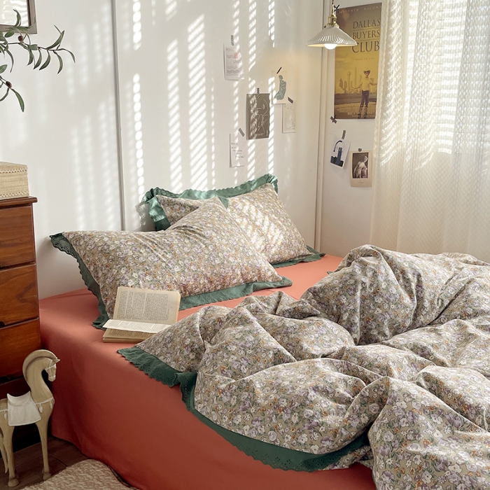 91家纺网 家纺一手货源 找家纺 千朵 2023新款蕾丝花边四件套 玛丽莲