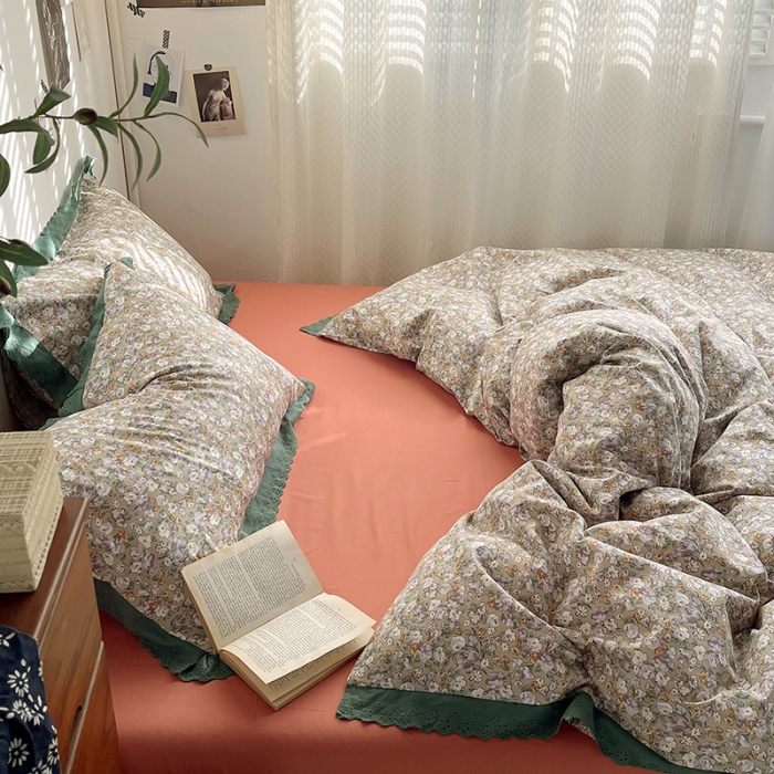 91家纺网 家纺一手货源 找家纺 千朵 2023新款蕾丝花边四件套 玛丽莲