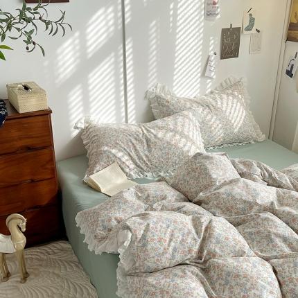 千朵 2023新款蕾丝花边四件套 紫苏