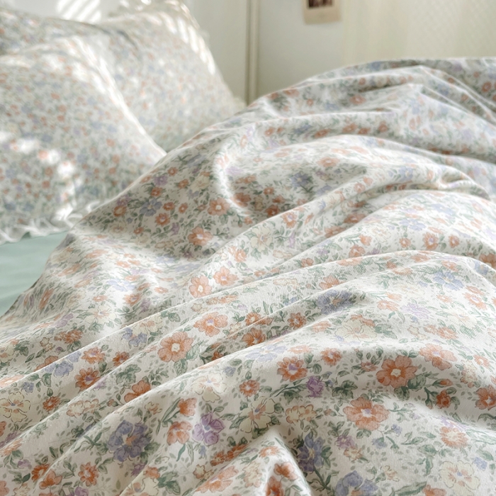 91家纺网 家纺一手货源 找家纺 千朵 2023新款蕾丝花边四件套 紫苏