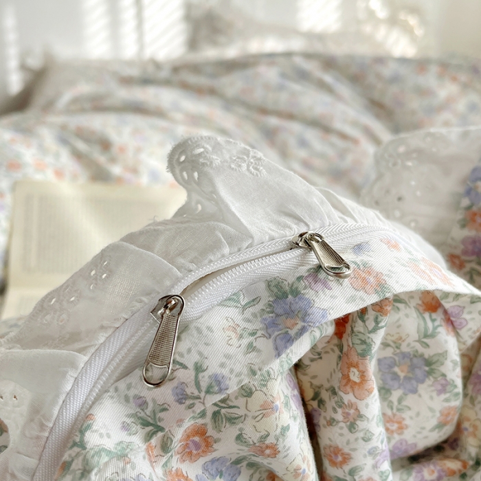 91家纺网 家纺一手货源 找家纺 千朵 2023新款蕾丝花边四件套 紫苏