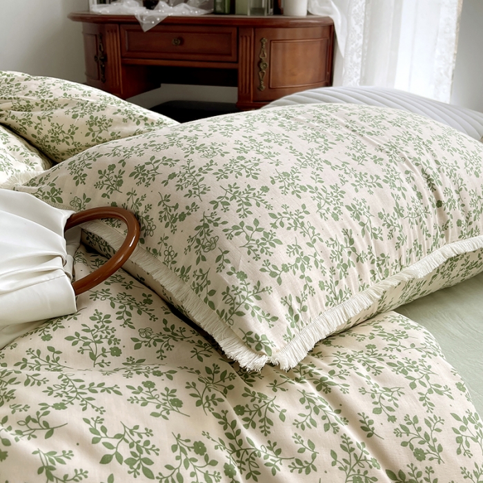 91家纺网 家纺一手货源 找家纺 （总）千朵 2023新款A类母婴级全棉纯棉双层纱四件套