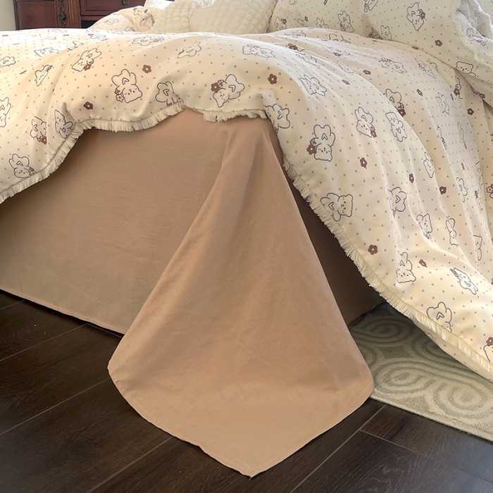 91家纺网 家纺一手货源 找家纺 千朵 2023新款双层纱四件套 贝贝熊