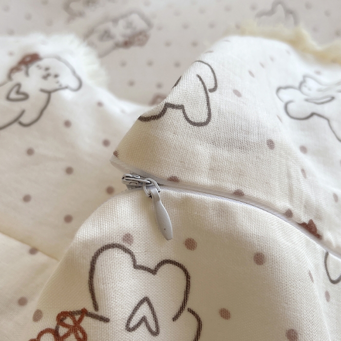 91家纺网 家纺一手货源 找家纺 千朵 2023新款双层纱四件套 贝贝熊