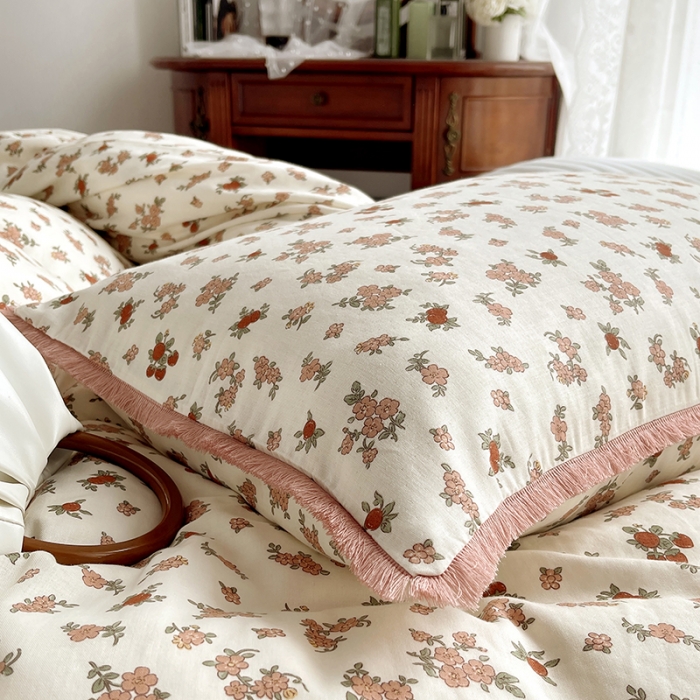 91家纺网 家纺一手货源 找家纺 千朵 2023新款双层纱四件套 花拾