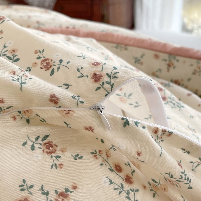 91家纺网 家纺一手货源 找家纺 千朵 2023新款双层纱四件套 浅汐