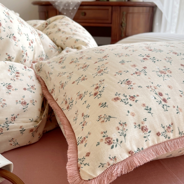 91家纺网 家纺一手货源 找家纺 千朵 2023新款双层纱四件套 浅汐