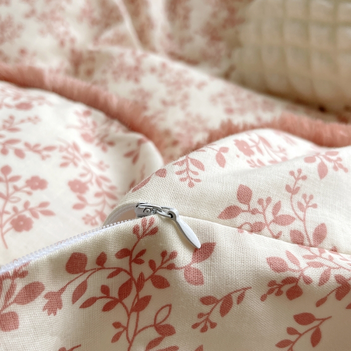 91家纺网 家纺一手货源 找家纺 千朵 2023新款双层纱四件套 小香粉