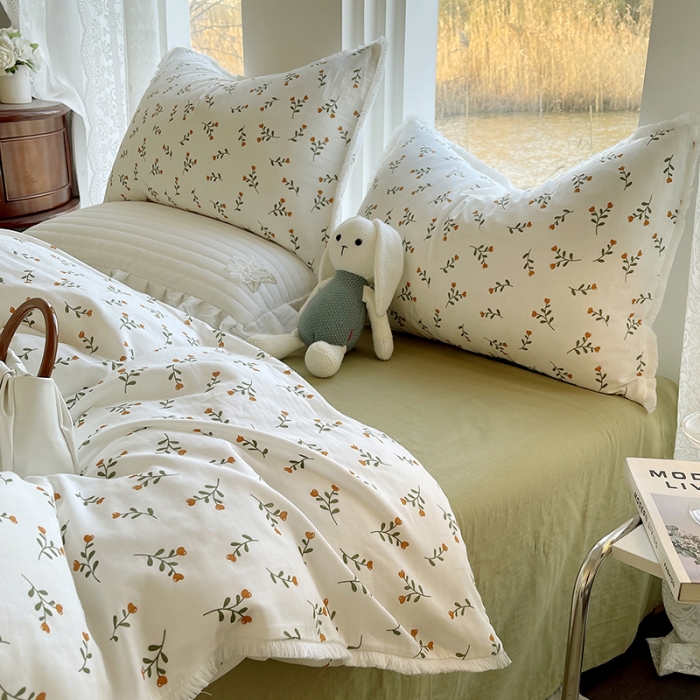 91家纺网 家纺一手货源 找家纺 千朵 2023新款双层纱四件套 醉清风